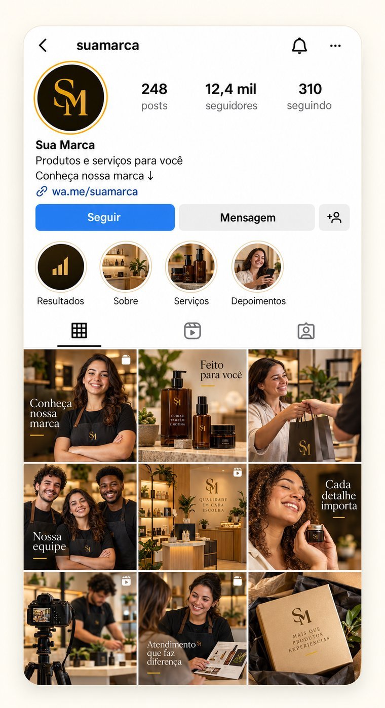 Exemplo de perfil do Instagram bem posicionado
